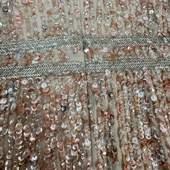 Mac Duggal NWT Size 6 Nude High Neck Embellished Belt Dress Wedding 10509 $298 - Picture 9 of 16